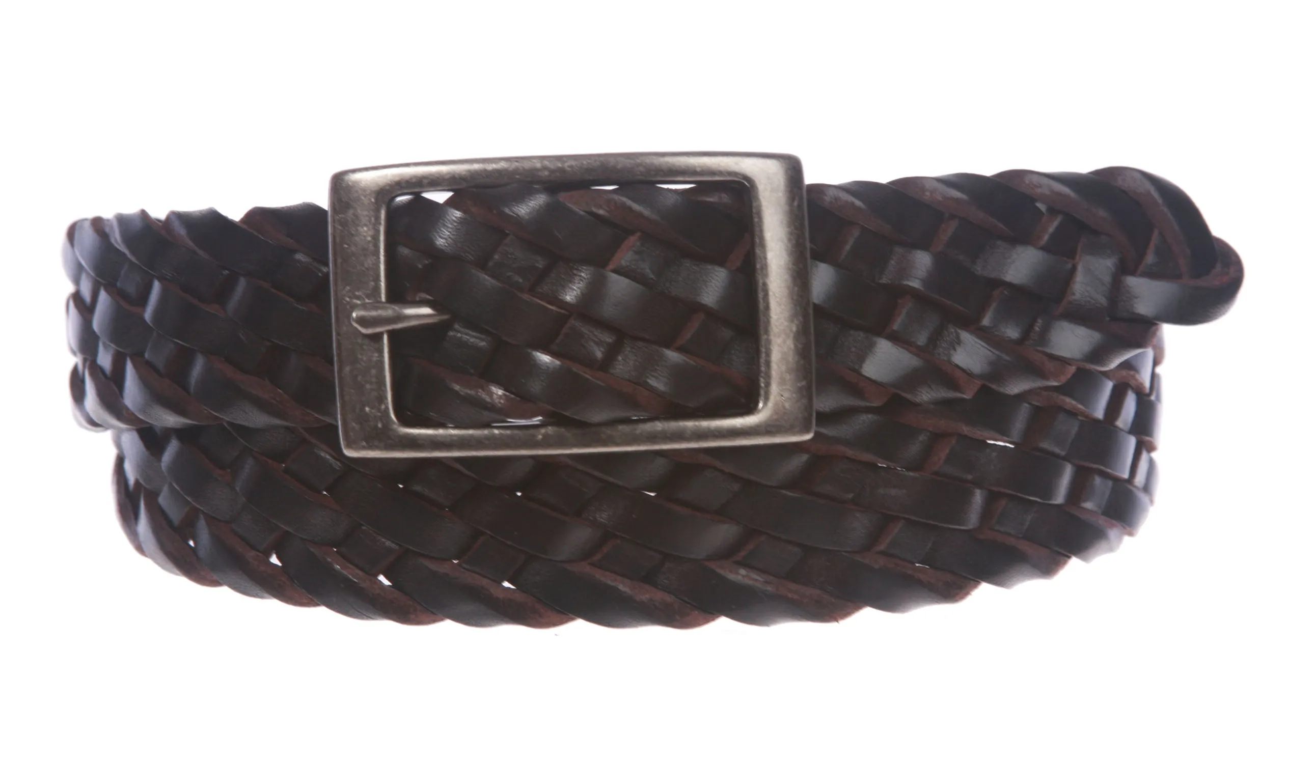 1 1/4" Braided Woven Leather Belt