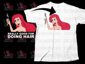 Ariel With Fork Holding Cute Animated Png Digital Download