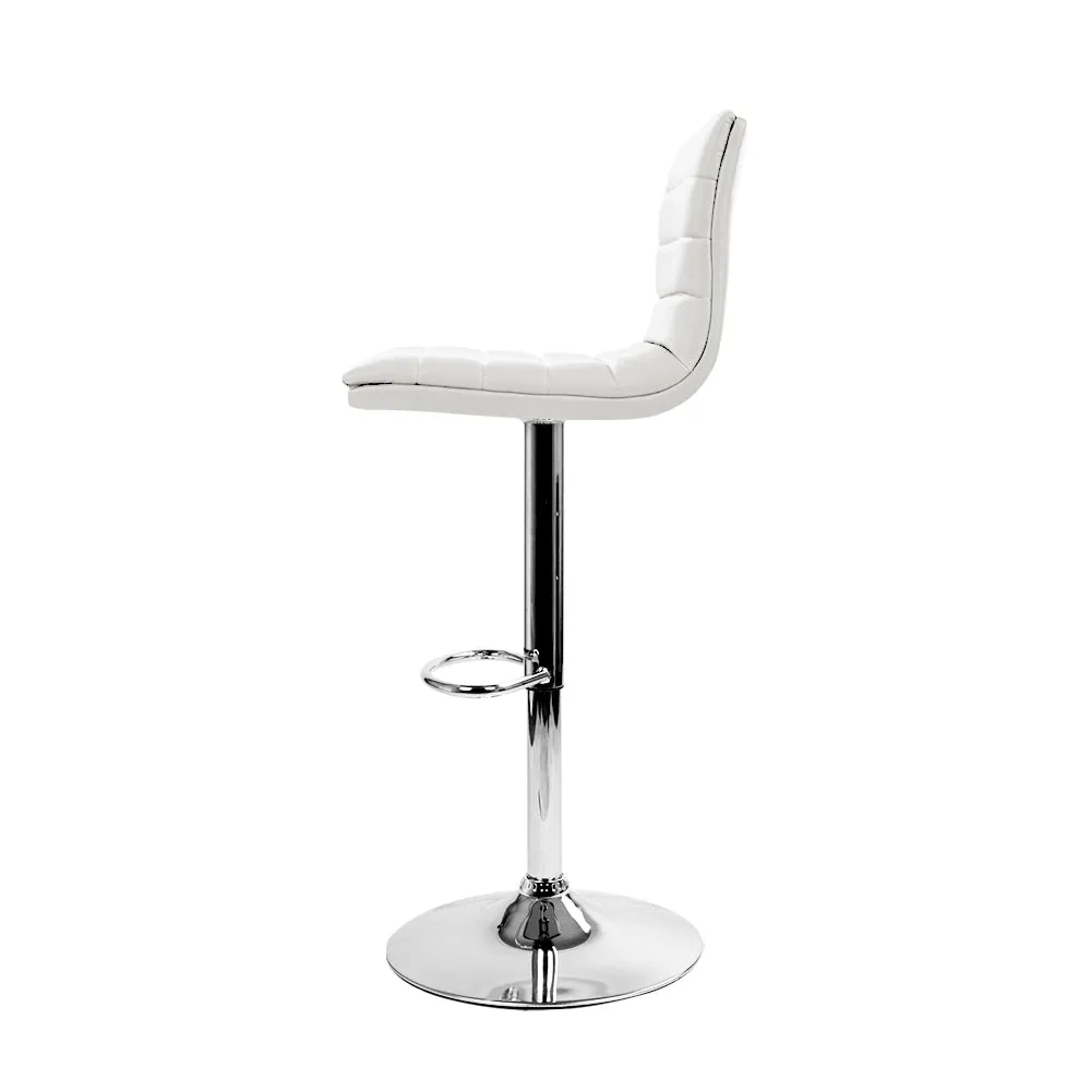 Artiss 4x Bar Stools Padded Leather Gas Lift White