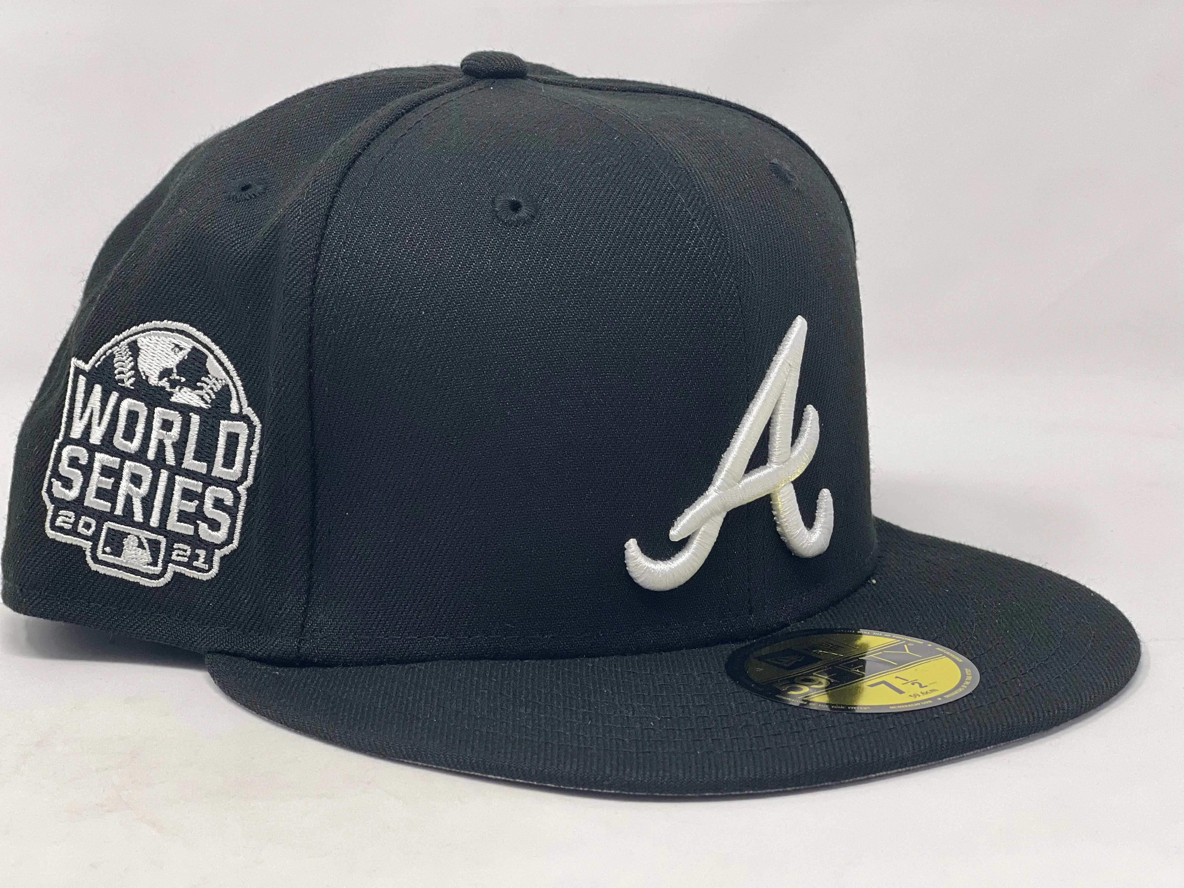 ATLANTA BRAVES 2021 WORLD SERIES BLACK GRAY BRIM NEW ERA FITTED HAT