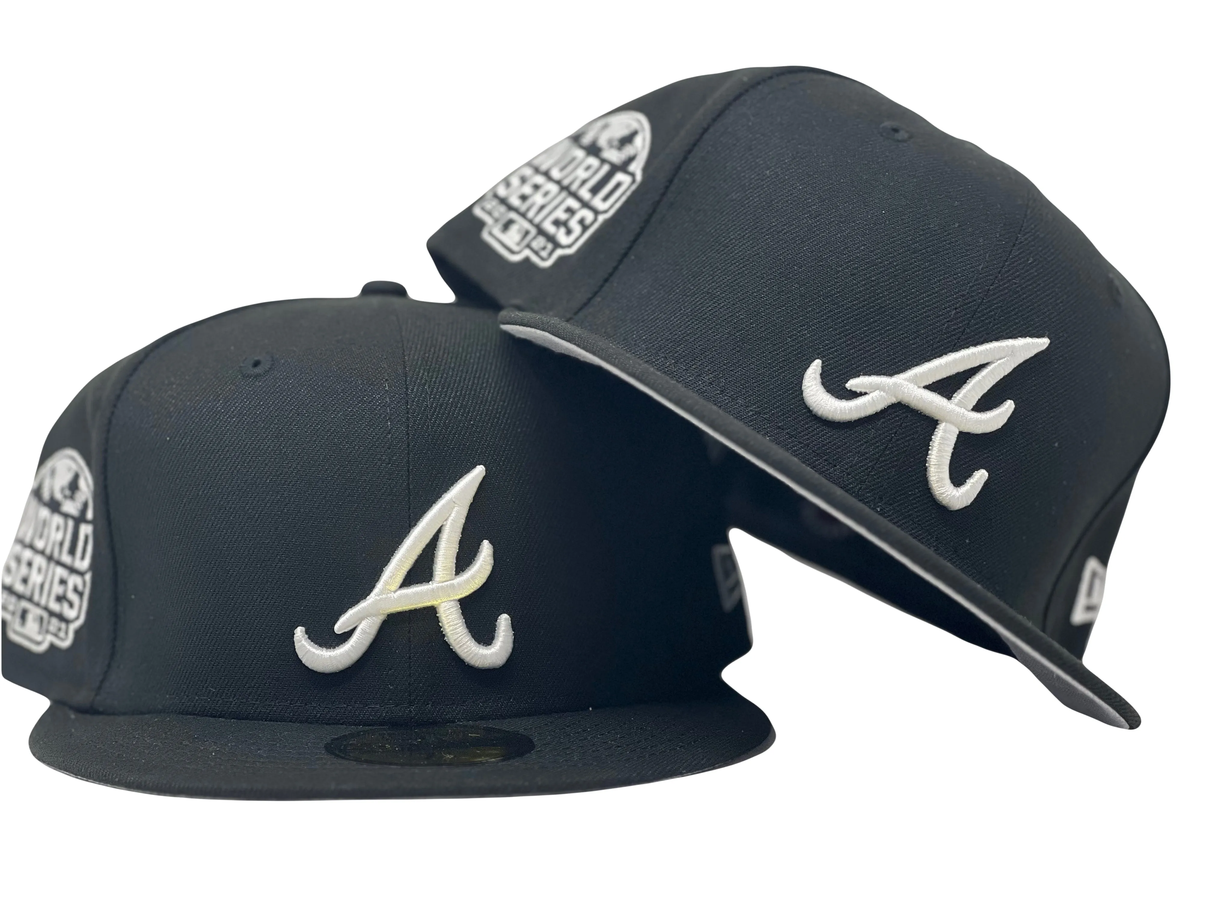 ATLANTA BRAVES 2021 WORLD SERIES BLACK GRAY BRIM NEW ERA FITTED HAT