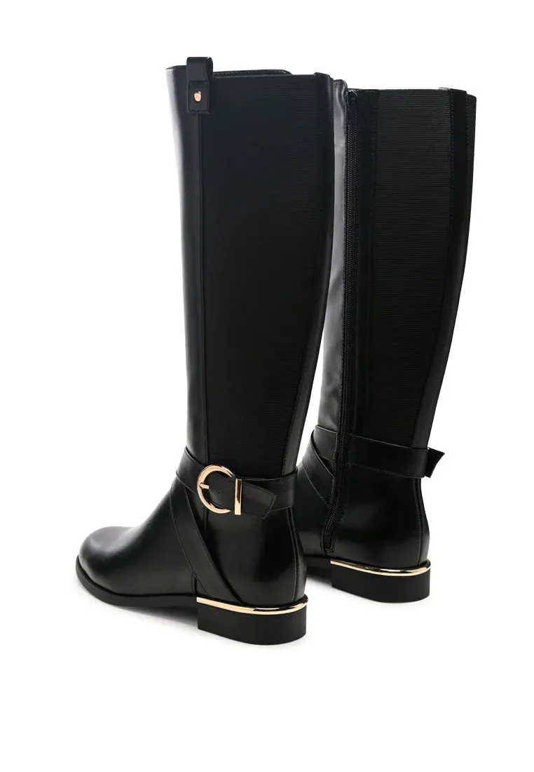 Black Knee High Riding Boots