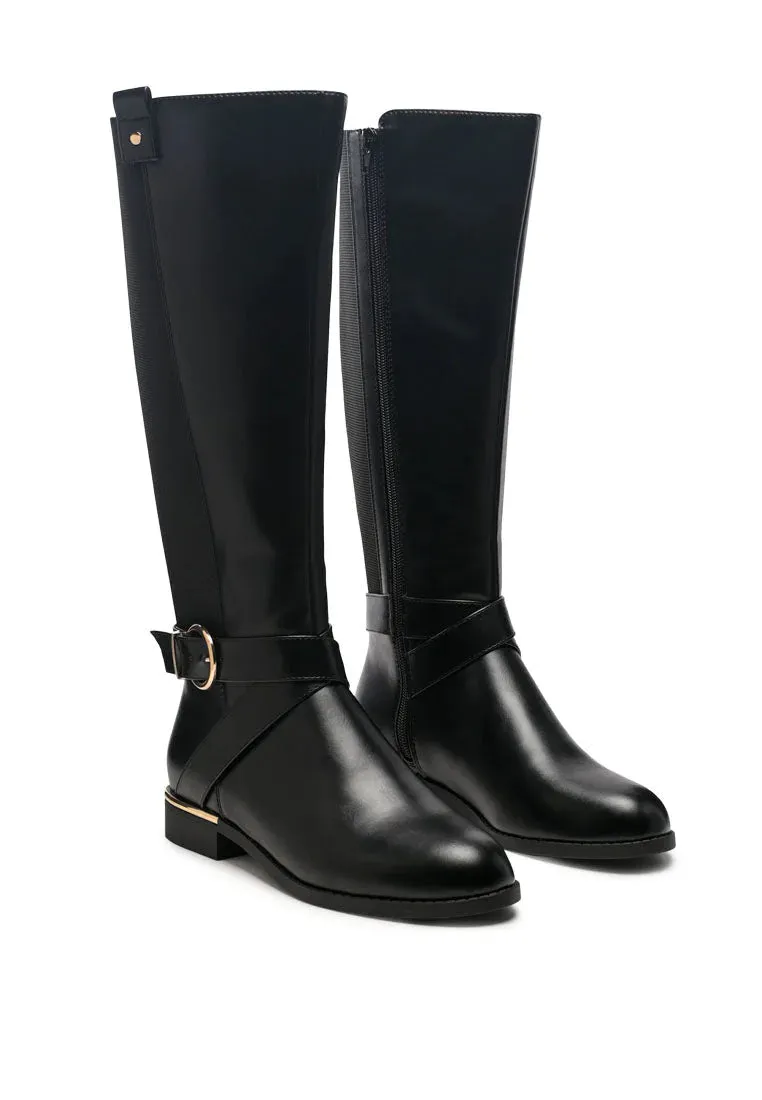 Black Knee High Riding Boots