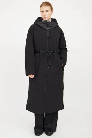 Black Long Snap Button Coat