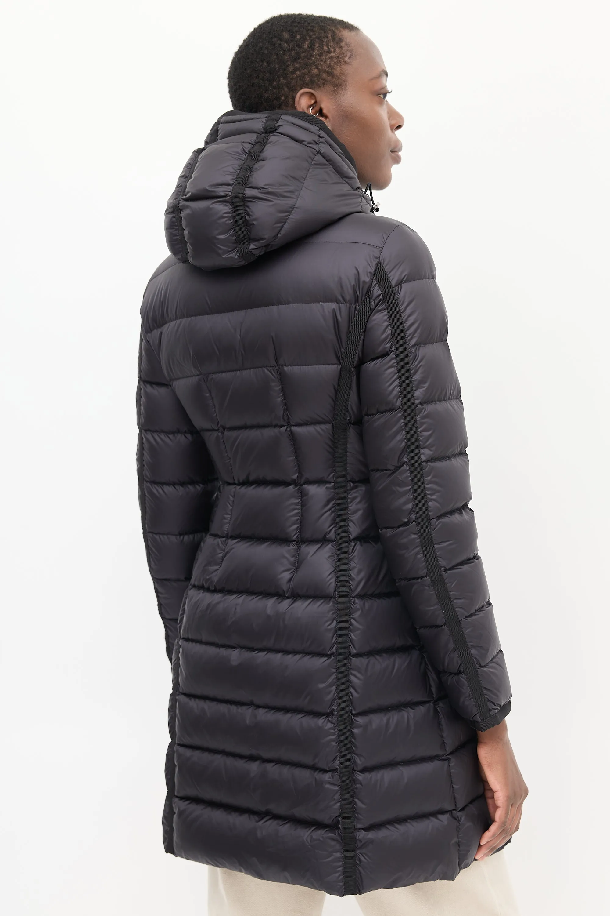 Black Quilted Down Hermine Coat