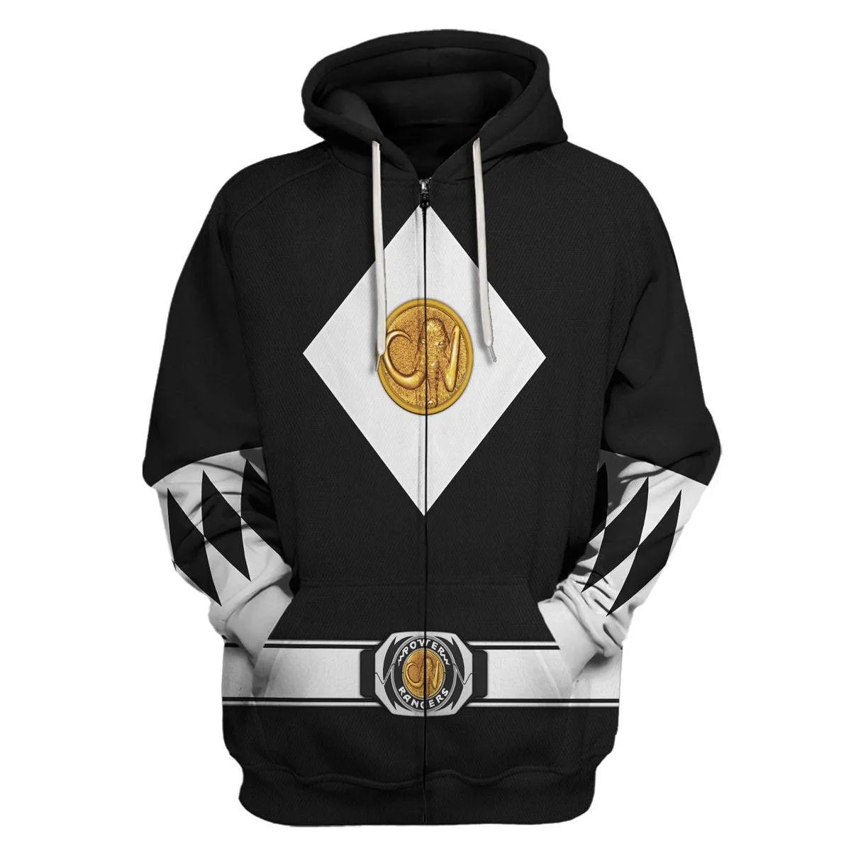 Black Ranger Mighty Morphin The Movie (1995) Hoodies Sweatshirt T-shirt Hawaiian