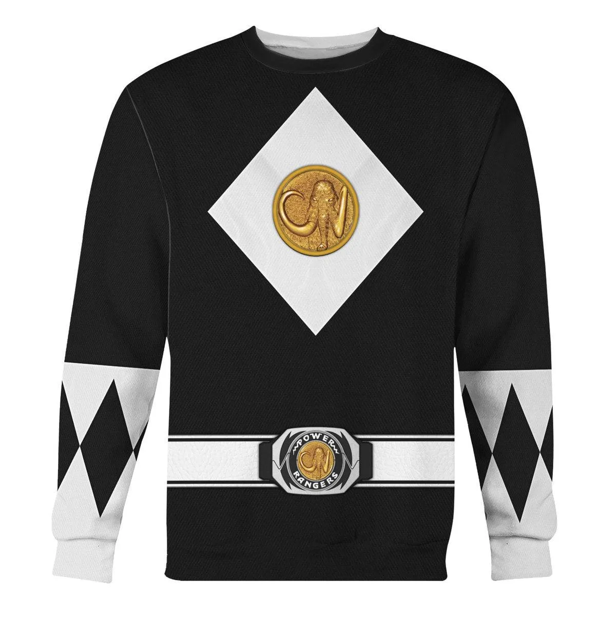 Black Ranger Mighty Morphin The Movie (1995) Hoodies Sweatshirt T-shirt Hawaiian