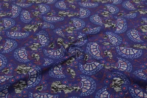 Blue Geometric Printed Cotton Fabric