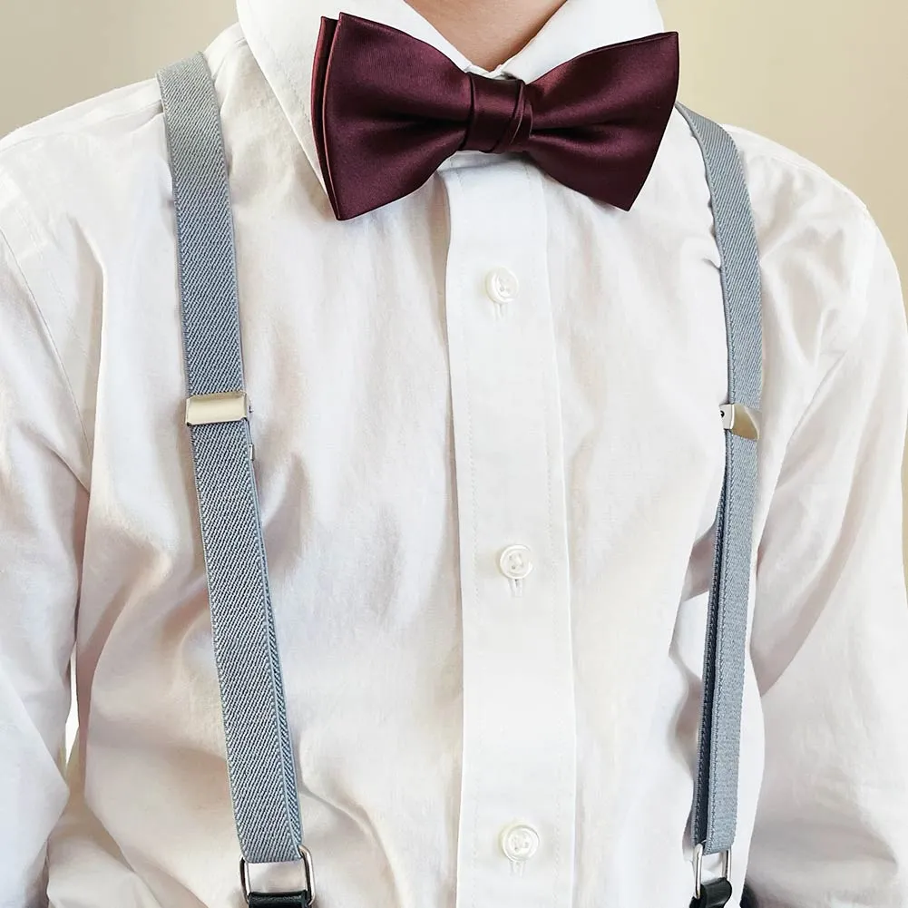 Boys' Platinum Gray Skinny Suspenders