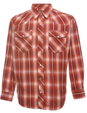 Burnt Orange Classic Checked Shirt - M