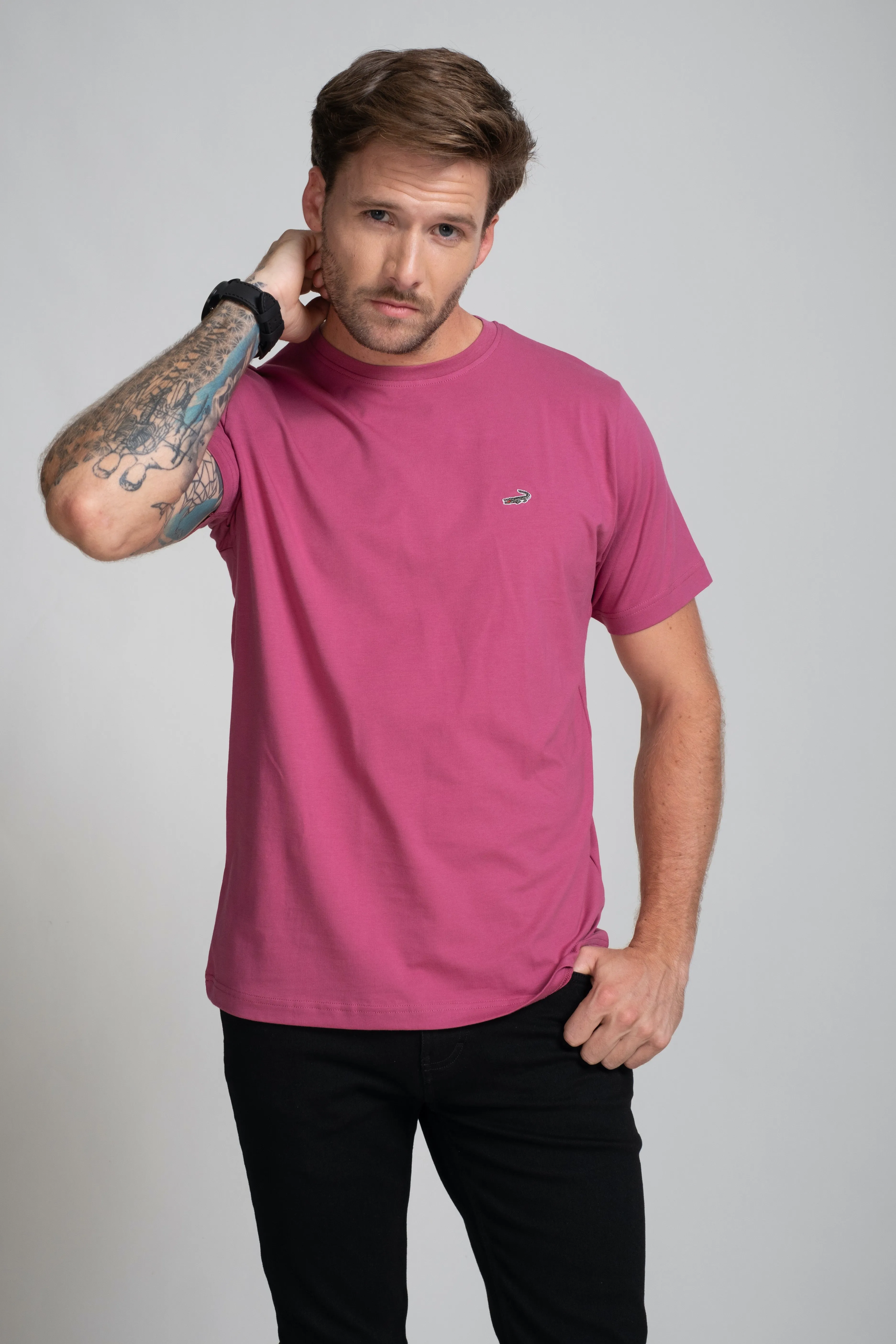 Classic Fit Short sleeves-CasualCrew Neck - Very Berry