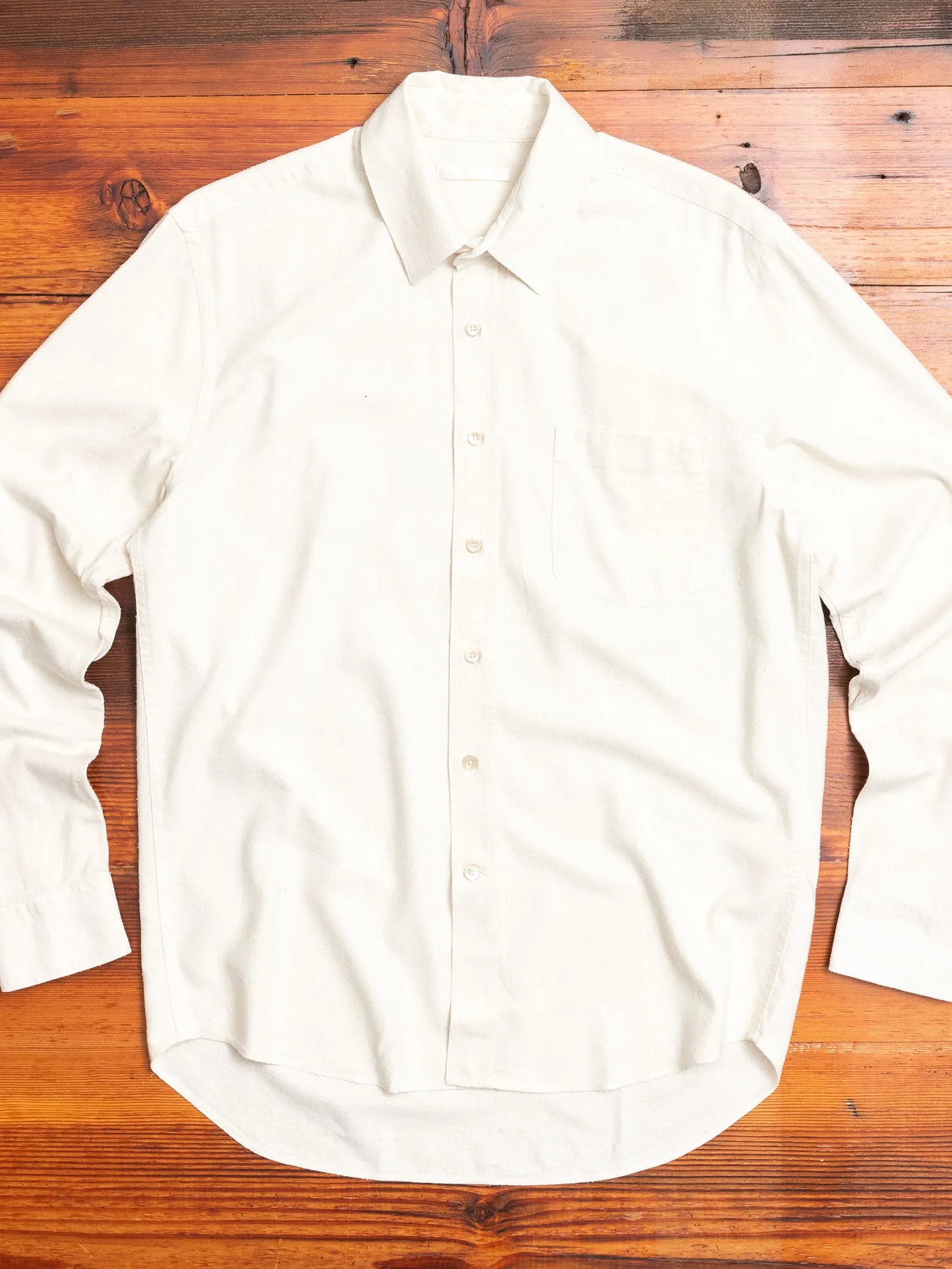 Classic Shirt in White Silk