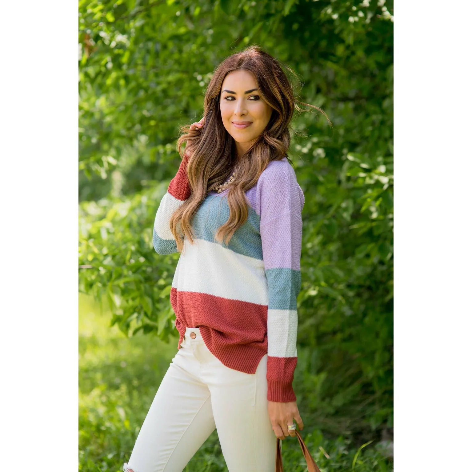 Color Blocked Lightweight Sweater