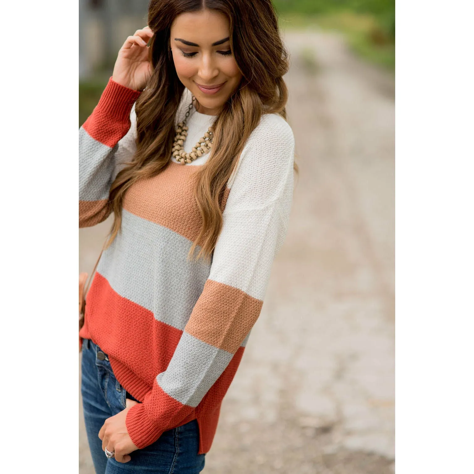 Color Blocked Lightweight Sweater