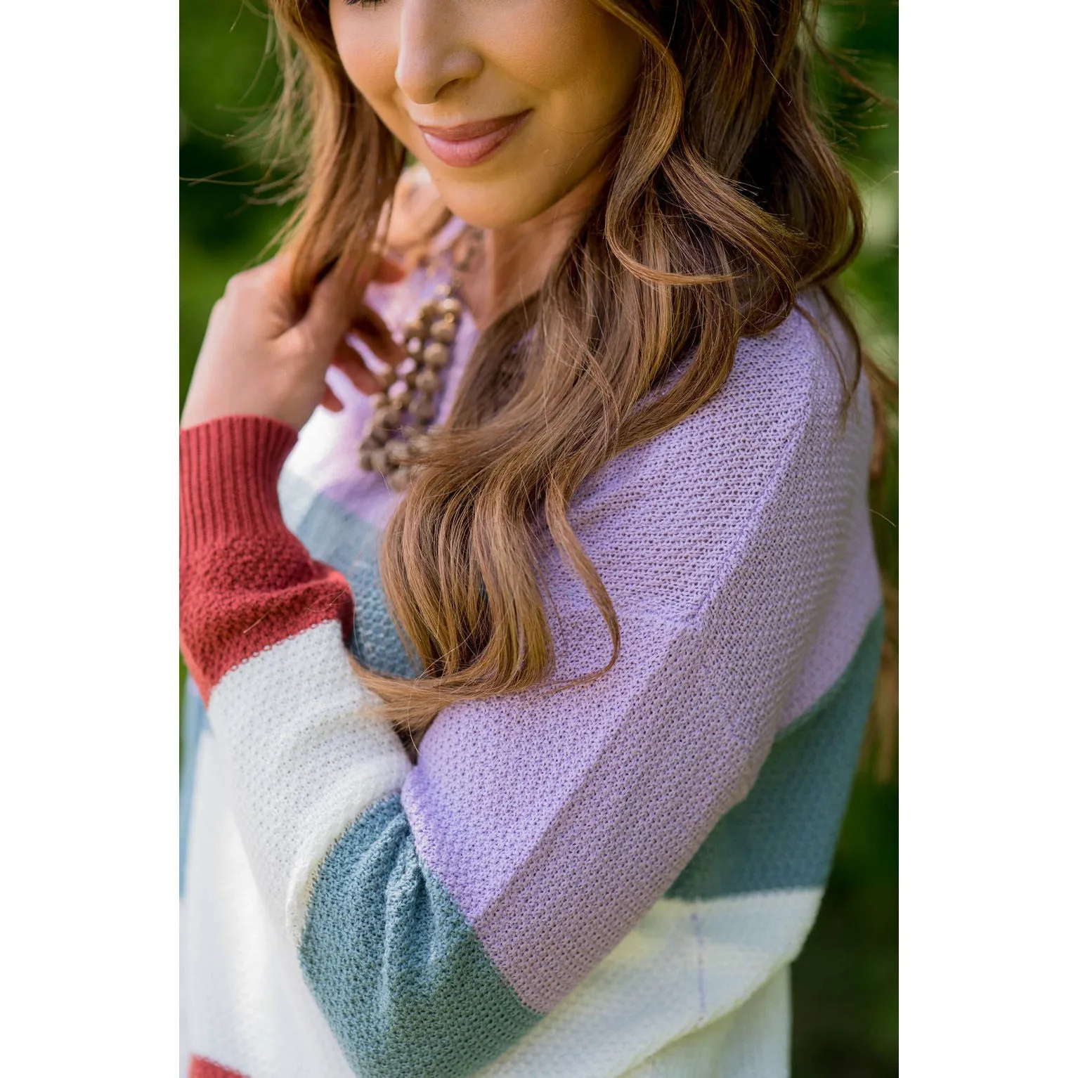 Color Blocked Lightweight Sweater