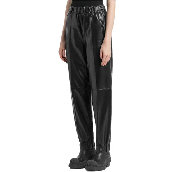 Comfortable Women's Black Leather Trouser