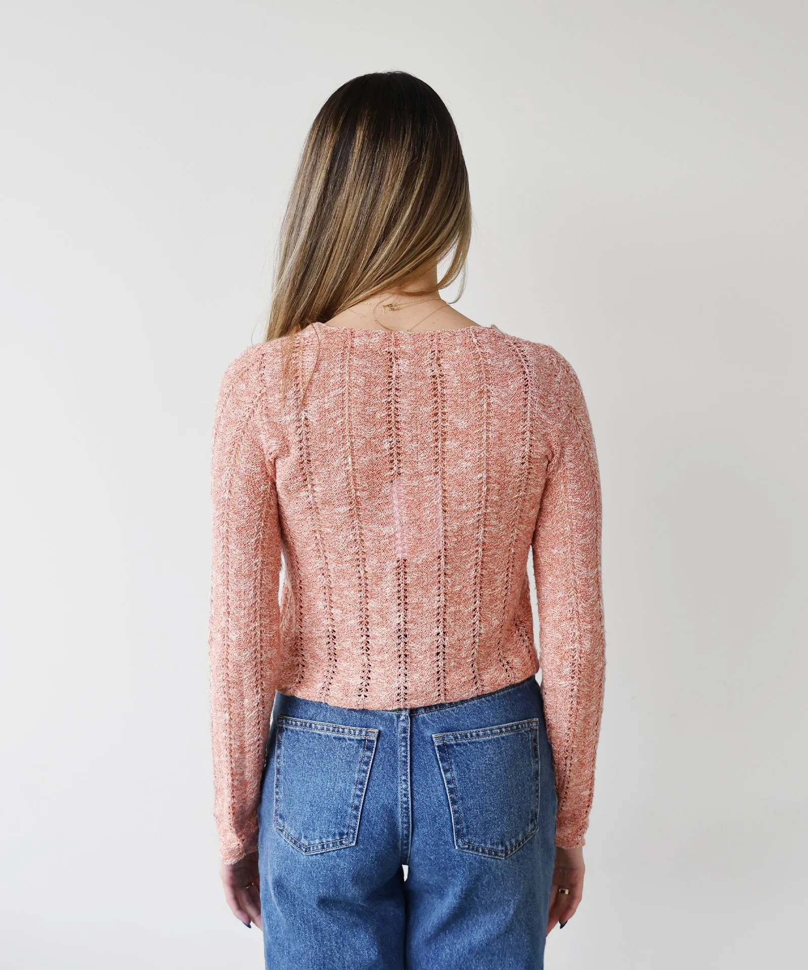 Cotton Silk Pointelle Cardigan