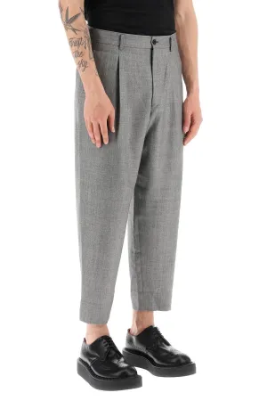 cropped light wool pants