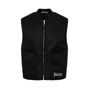 Curved Logo Vest in Black