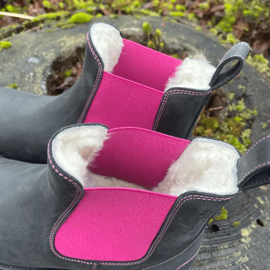 Custom Kingsley Amsterdam Chelsea Boot - Guacho Black and Pink - 40