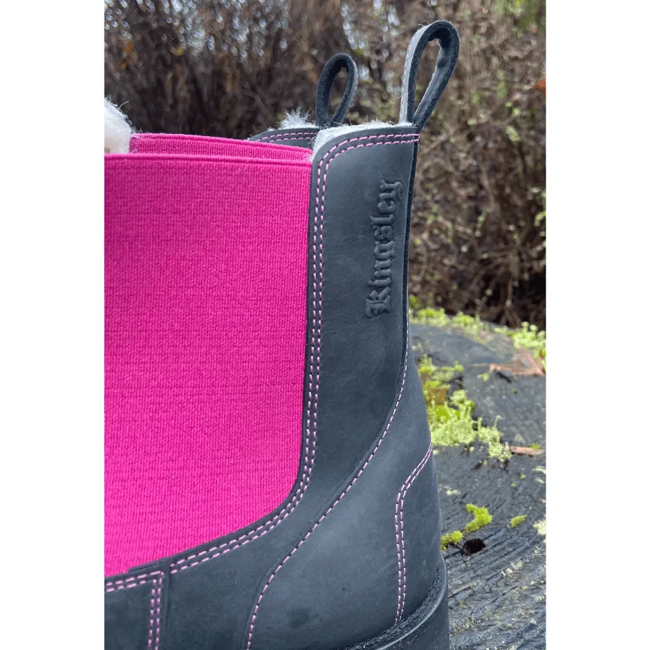 Custom Kingsley Amsterdam Chelsea Boot - Guacho Black and Pink - 40