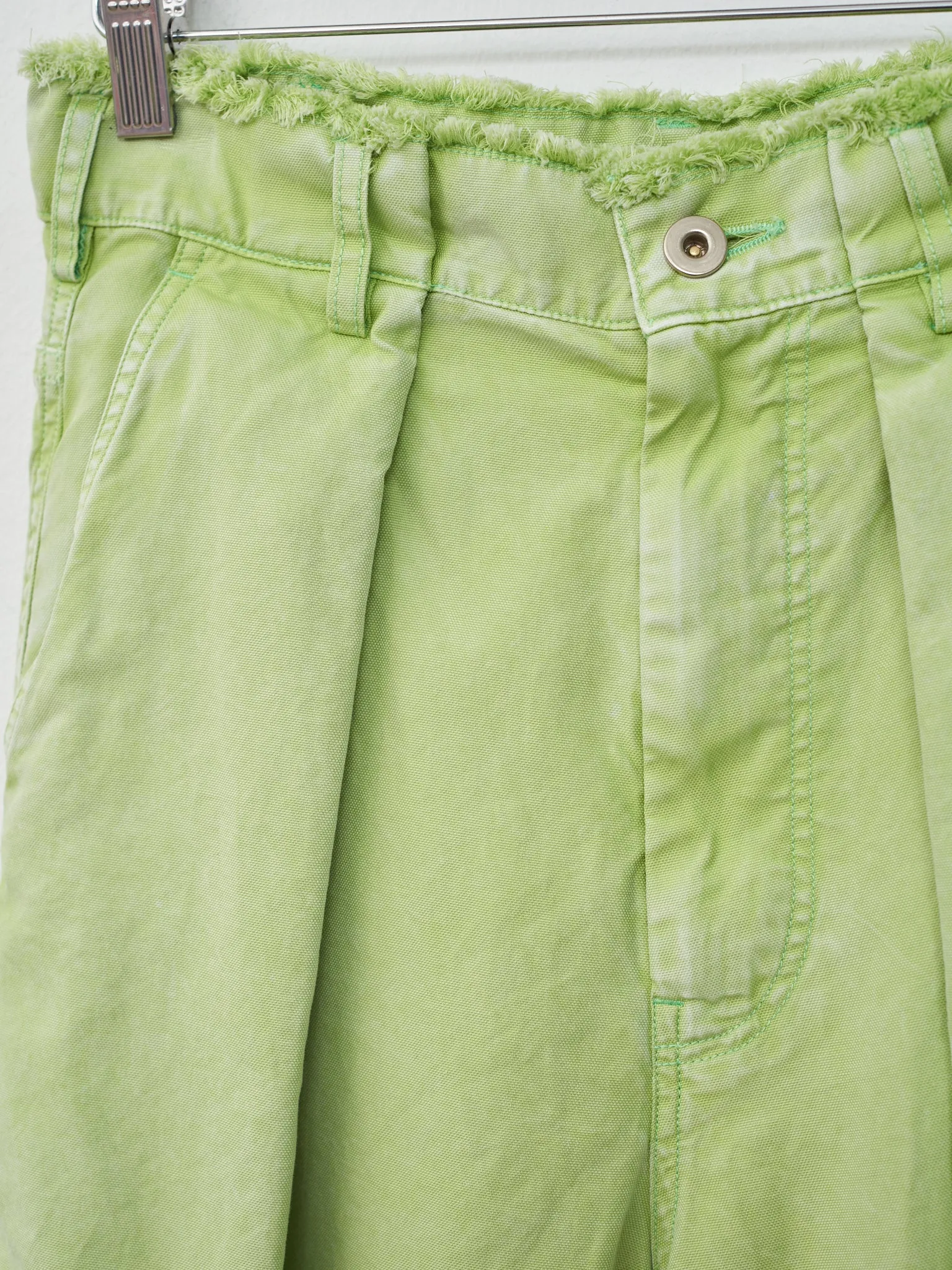 Egyptian Cotton Wide Leg Pants - Washed Green