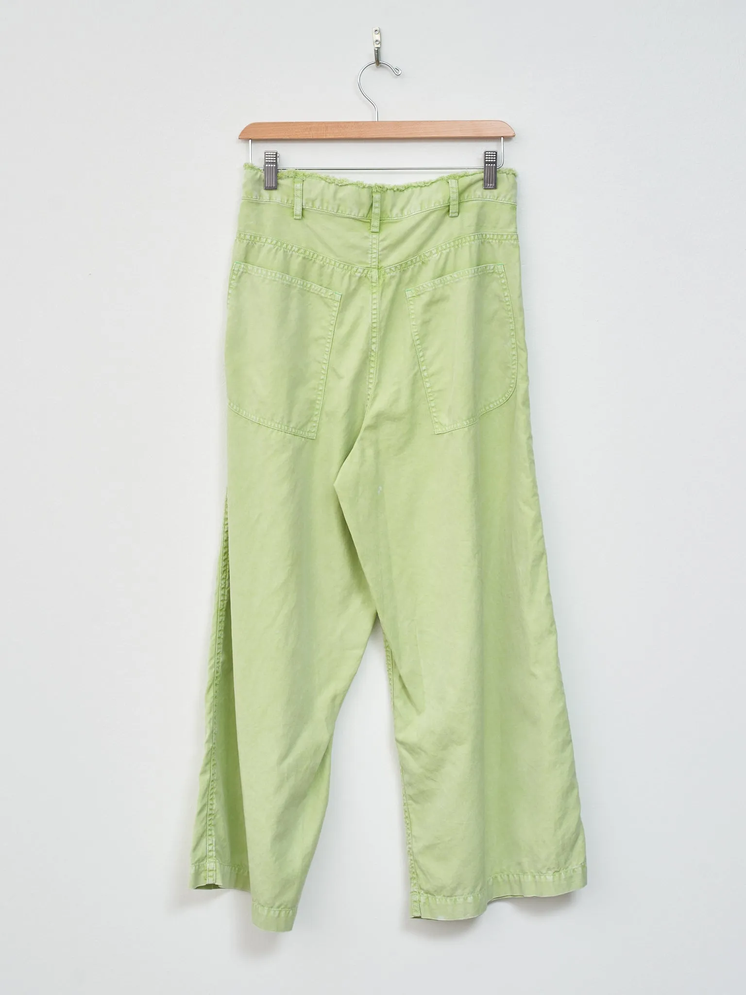 Egyptian Cotton Wide Leg Pants - Washed Green