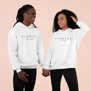 Engaging Fiancé & Fiancée Custom Matching Sets | Add Your EST Date | Perfect for Bridal Parties & Engagement Events!