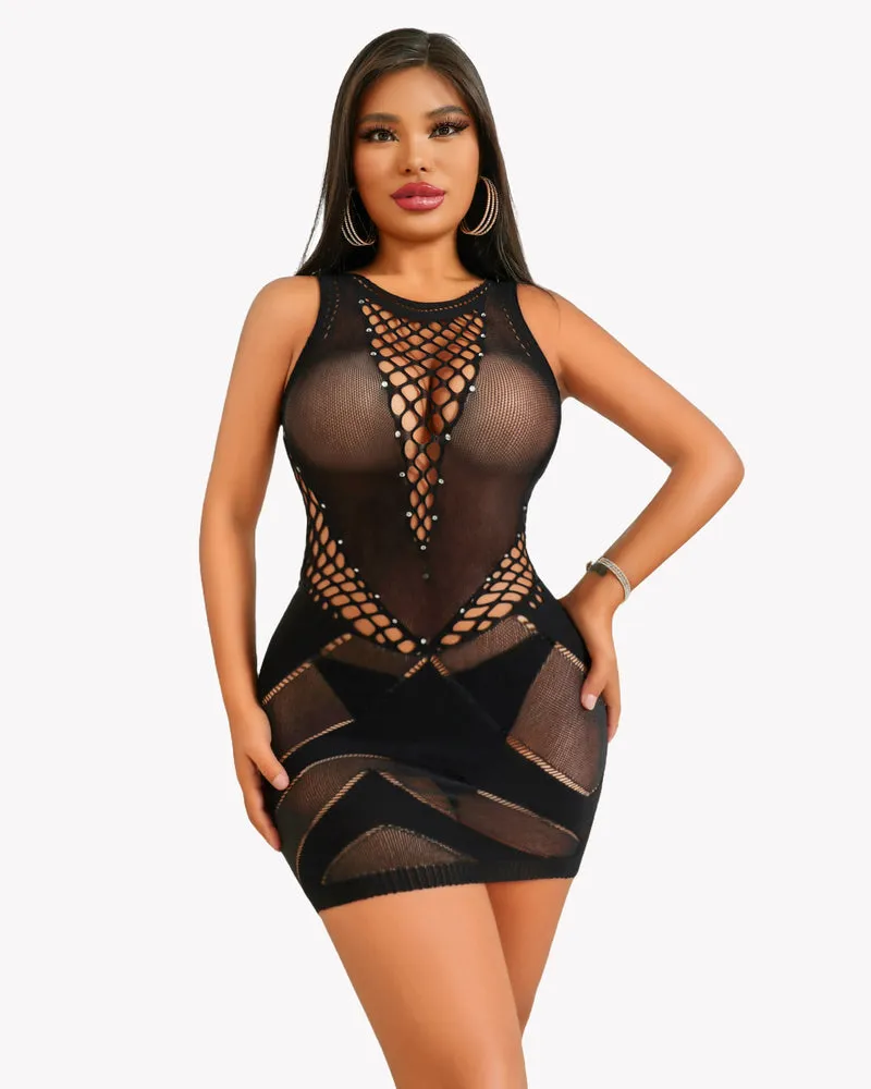 Fishnet Dress See Through Chemise