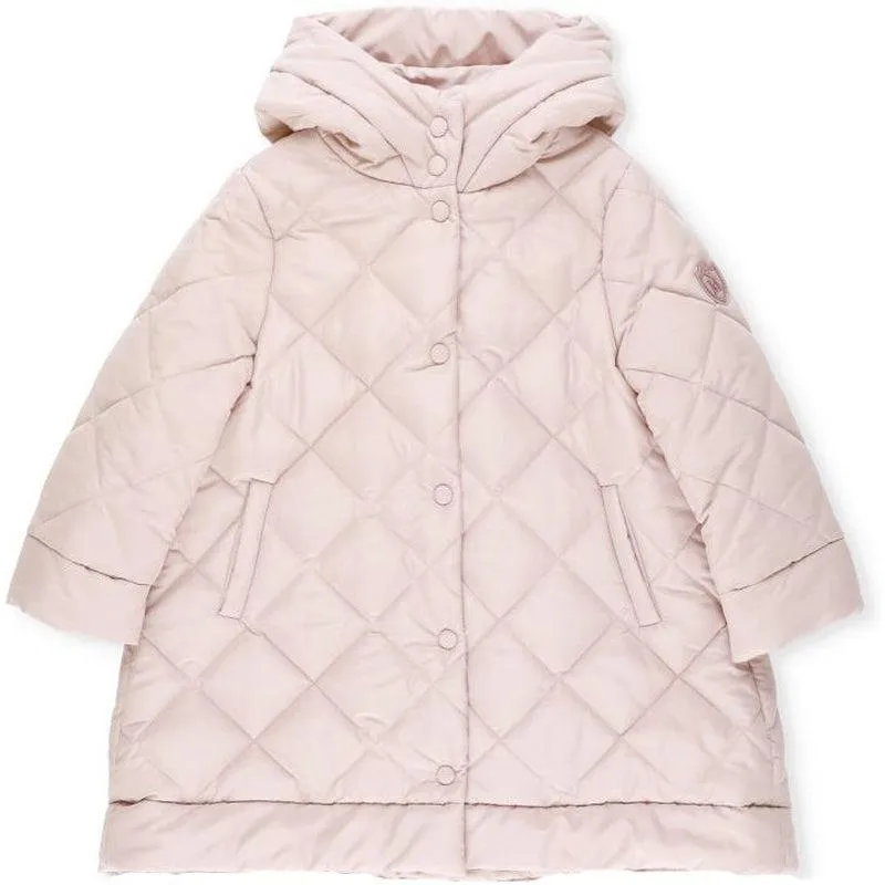 Girls Pink Bow Padded Jacket