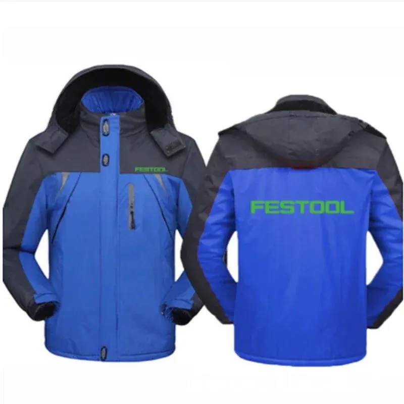 High Quality New Winter Festool Tools Logo Jackets Men Clothing Warm Coat Windproof Thicken Hooded  Outwear Casual Overcoat