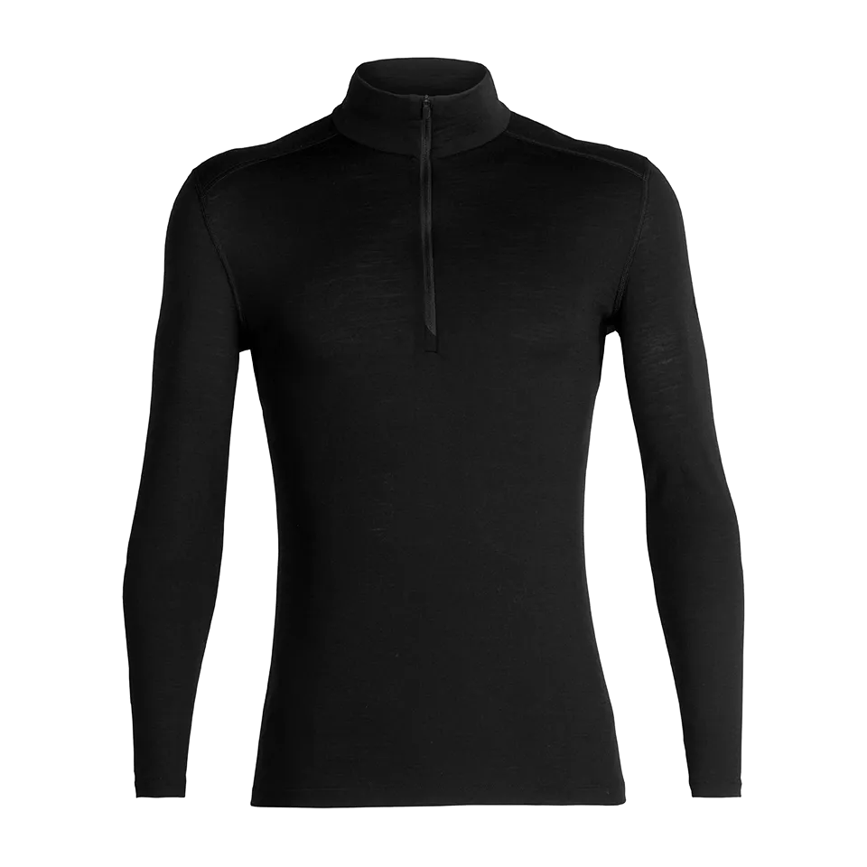 Icebreaker Men's Merino 200 Oasis Long Sleeve Half Zip Thermal Top Black