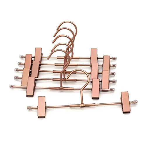 Koobay 20Pack 30CM Rose Gold Clothes Hangers with 2 Adjustable Clips Pants Hangers