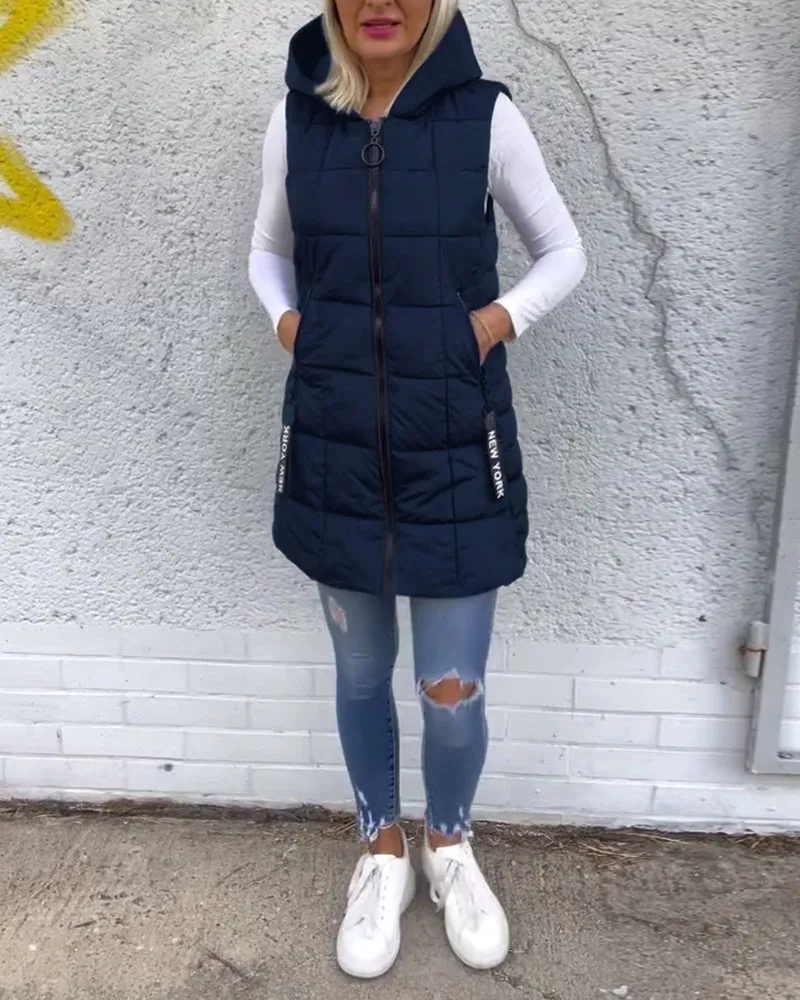 Mandy | Sleeveless Padded Jacket with Zippered Hood