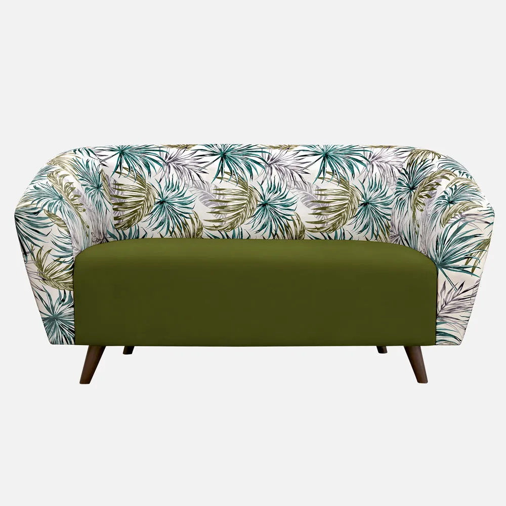 Meadow Kale Green Palm Loveseat