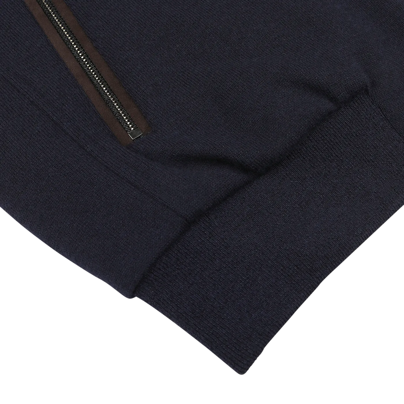 Navy Blue Cashmere Blend Down Padded Blouson