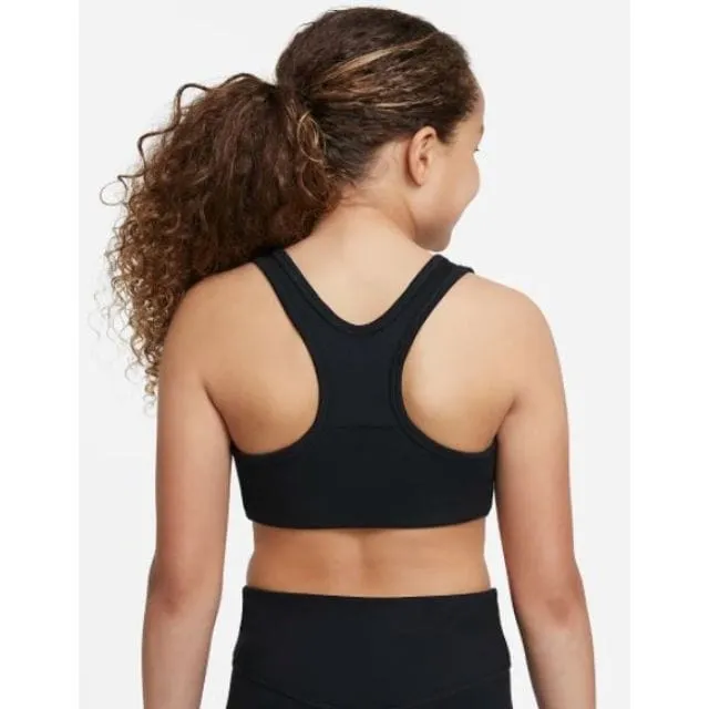 Nike Dri-Fit Swoosh Girls Training Bra Black/White