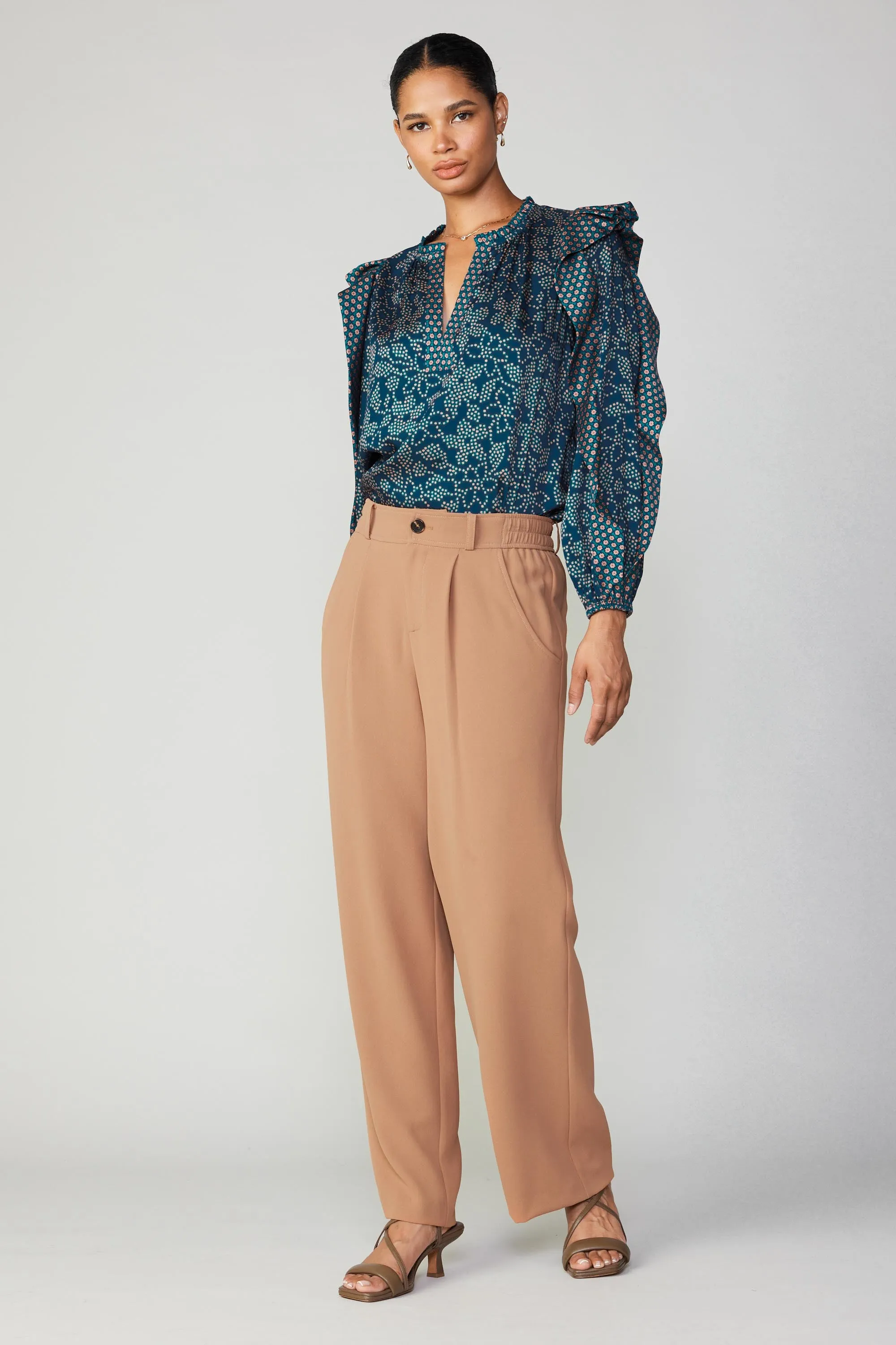 Pleated Wide Leg Pant