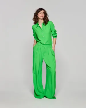 Relaxed Wide Leg Trouser - Bright Green