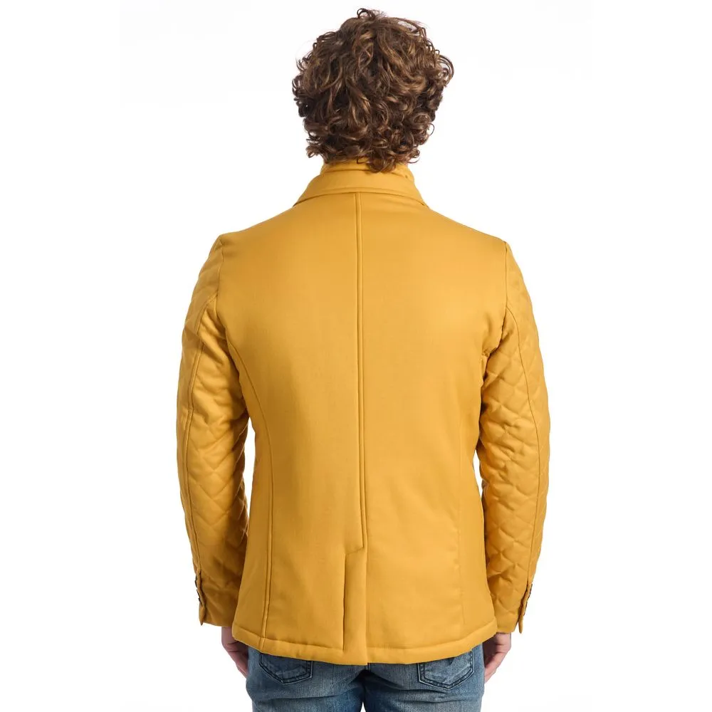 Roberto Pepe Luxury Yellow Viscose Men Jacket