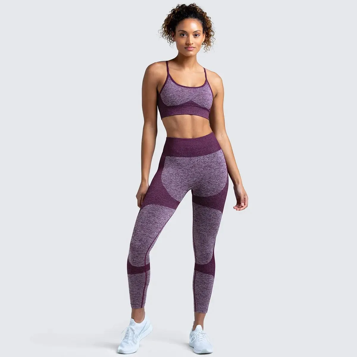 Seamless Sports Bra and High Waist Leggings Set for Women - Gym, Fitness, Running, Yoga (2 Piece Set)