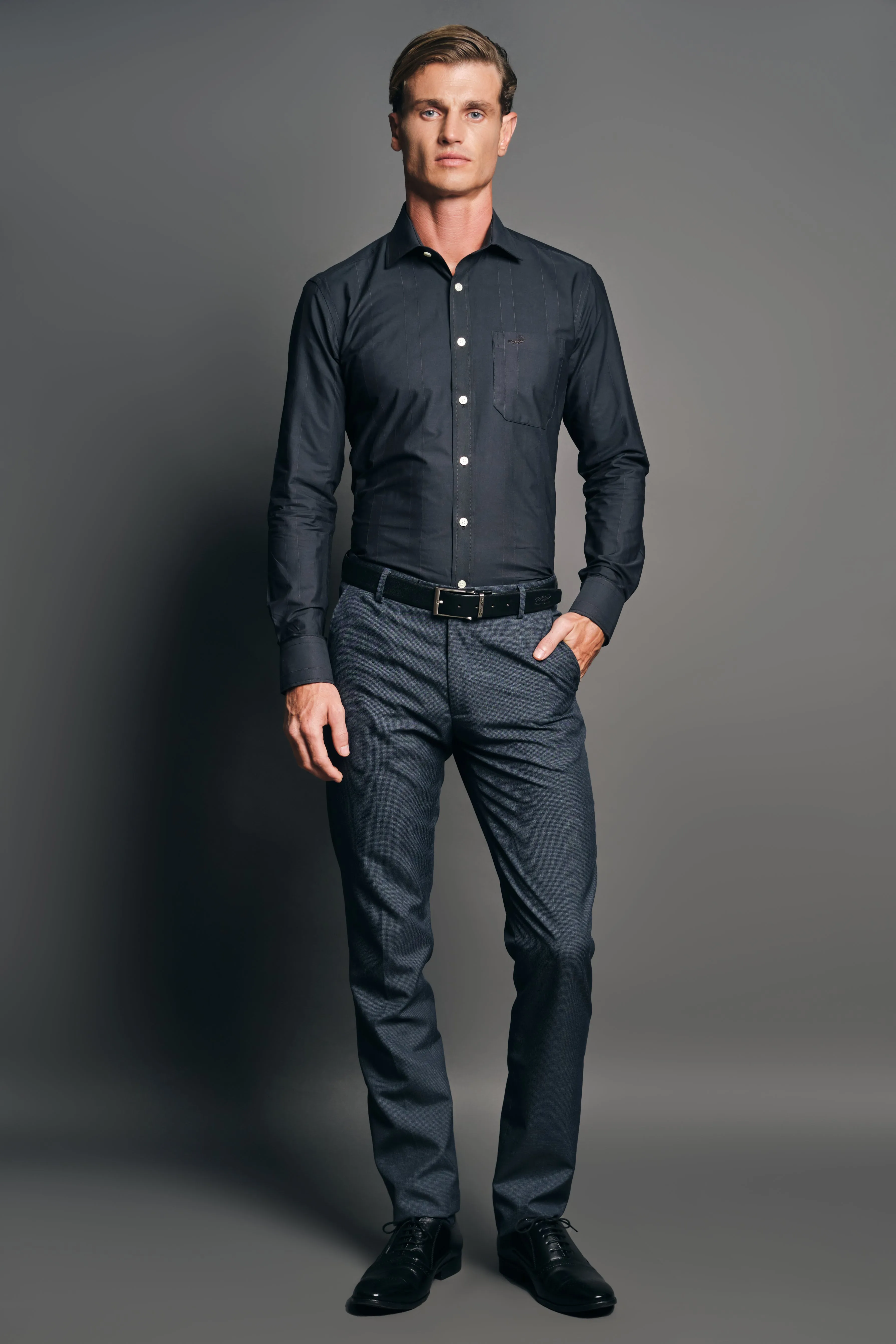 Slim Fit Long sleeves-Casual Shirts-Jet Set