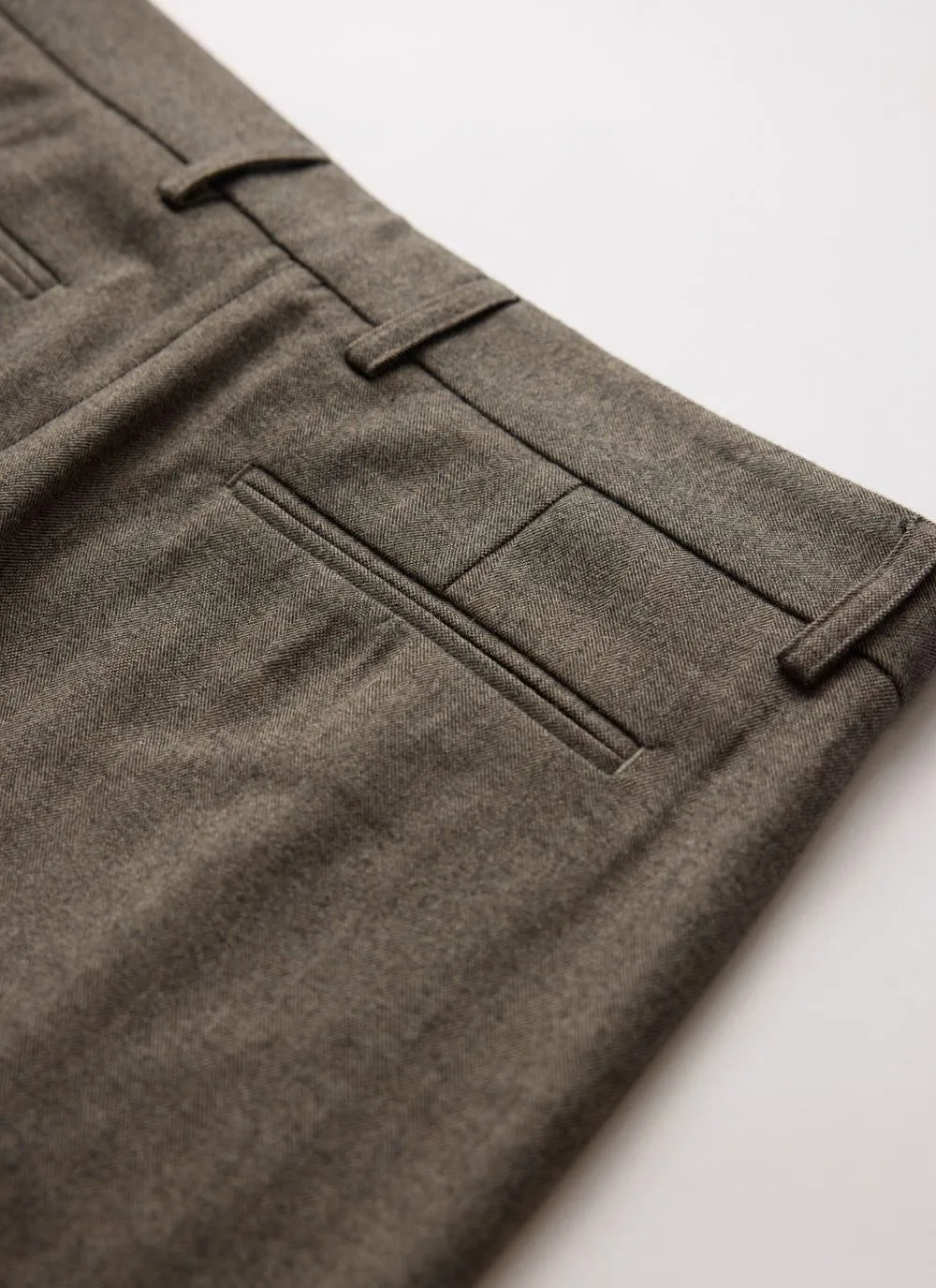 Tailored Tapered Trousers | Herringbone | Grey