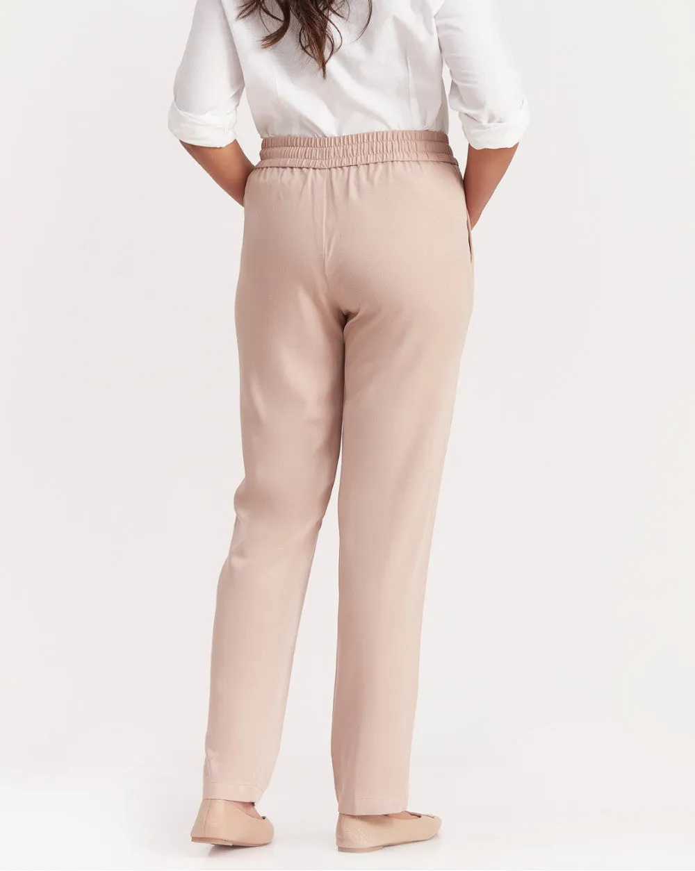 Tapered & Relaxed Fit Drawstring Pants - Rose Pink