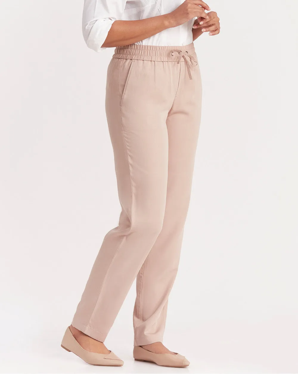 Tapered & Relaxed Fit Drawstring Pants - Rose Pink