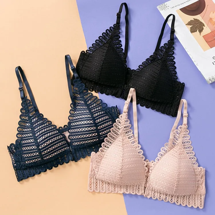 TEEK - Triangle Front Close Lace Bra