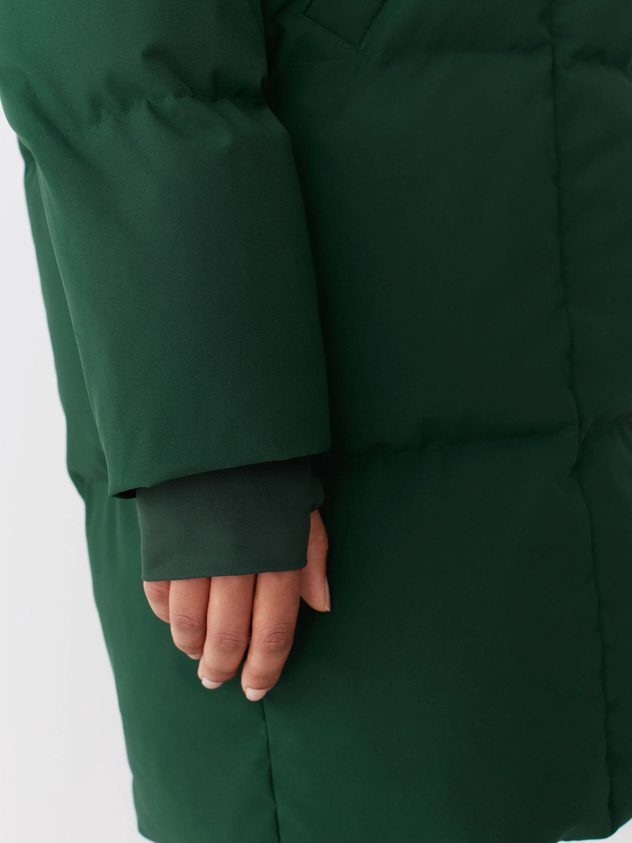 The Hygge Puffer Coat in Forest Green