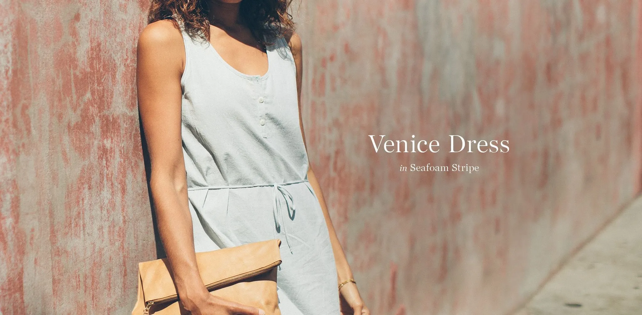 The Venice Dress in Seafoam Stripe