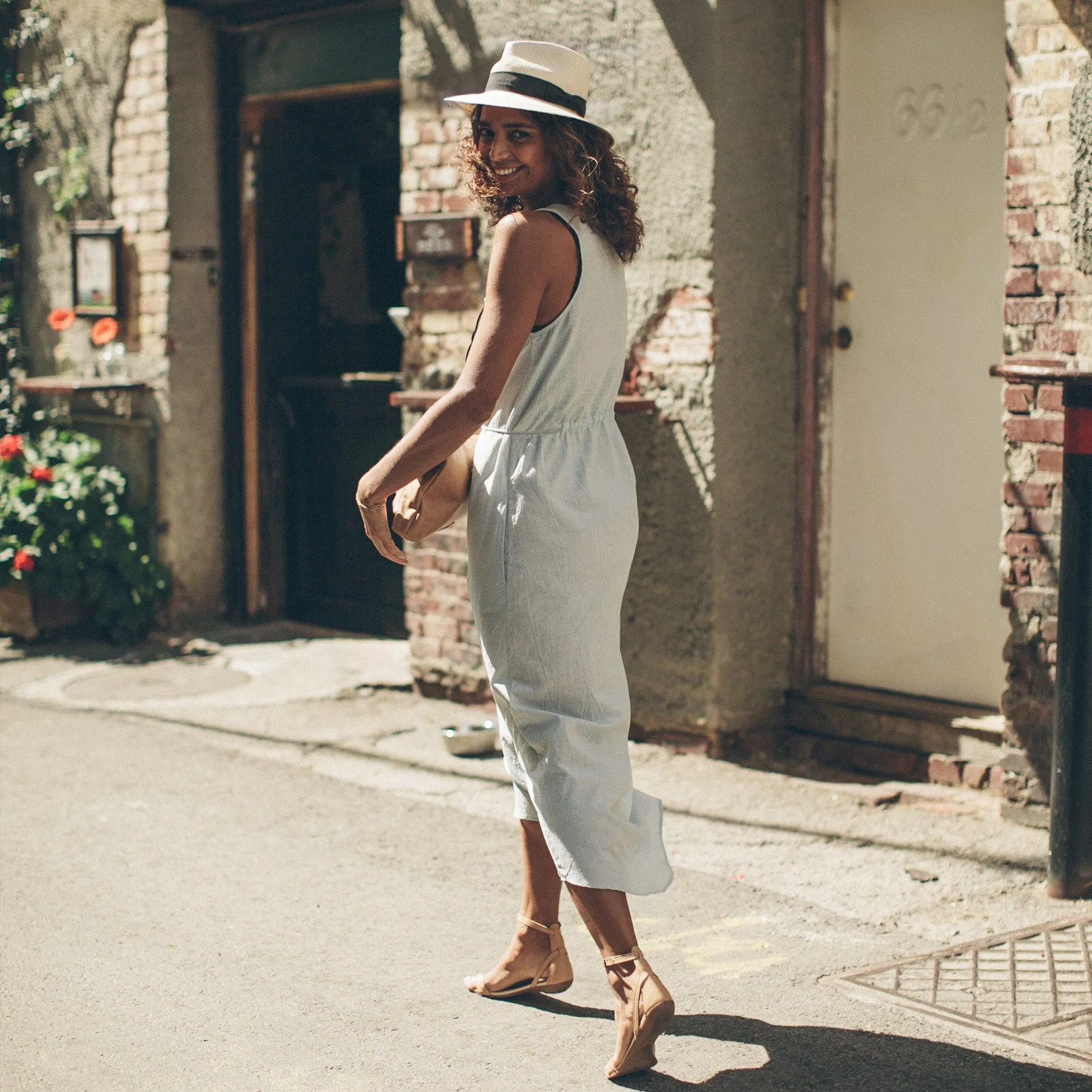 The Venice Dress in Seafoam Stripe