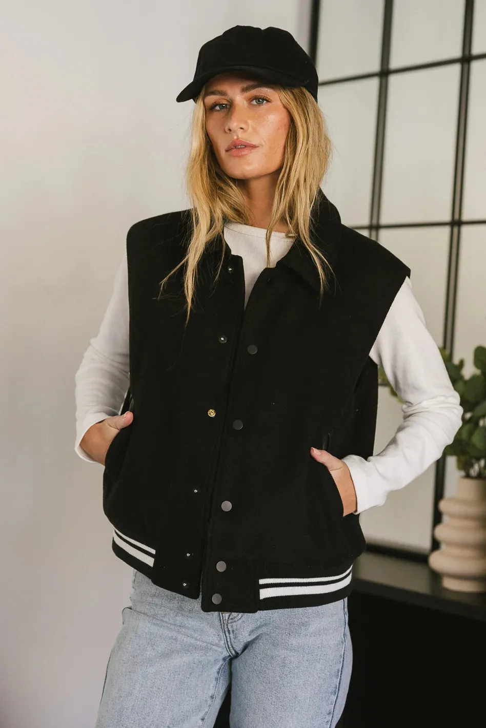 Varsity Snap Button Vest - FINAL SALE